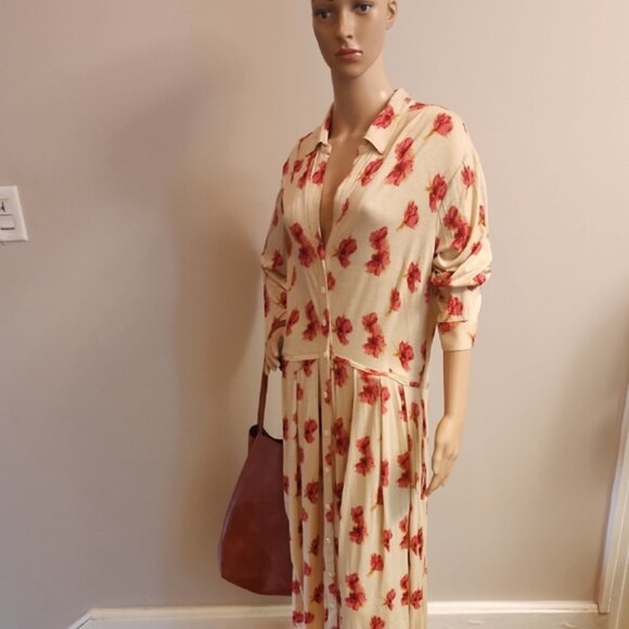 Vintage Samantha Sung London| Aubrey Maxi Dress| Coral Floral| NWT Size 10 - Picture 3 of 12